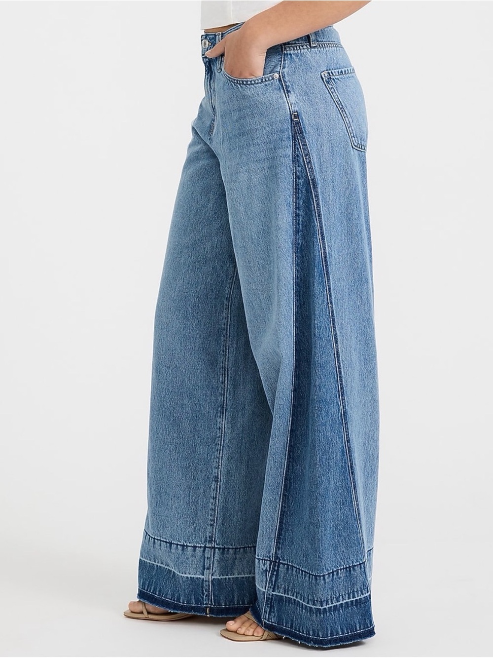Express High Waisted Released Hem Wide Leg Pants